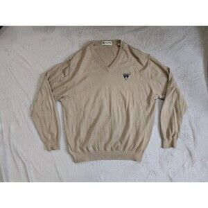 Vintage Worcester Country Club 100% Pima Cotton V Neck Sweater L Massachusetts